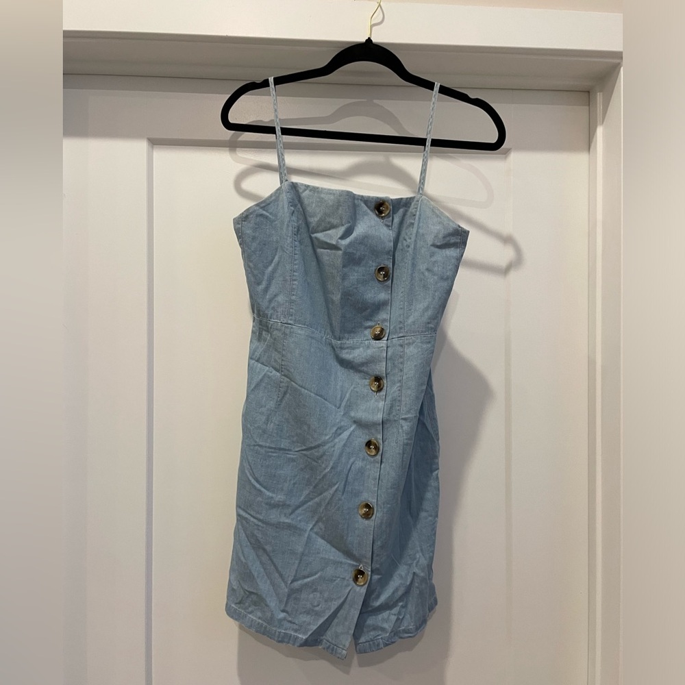 Stylish Blue Denim Button-Down Dress